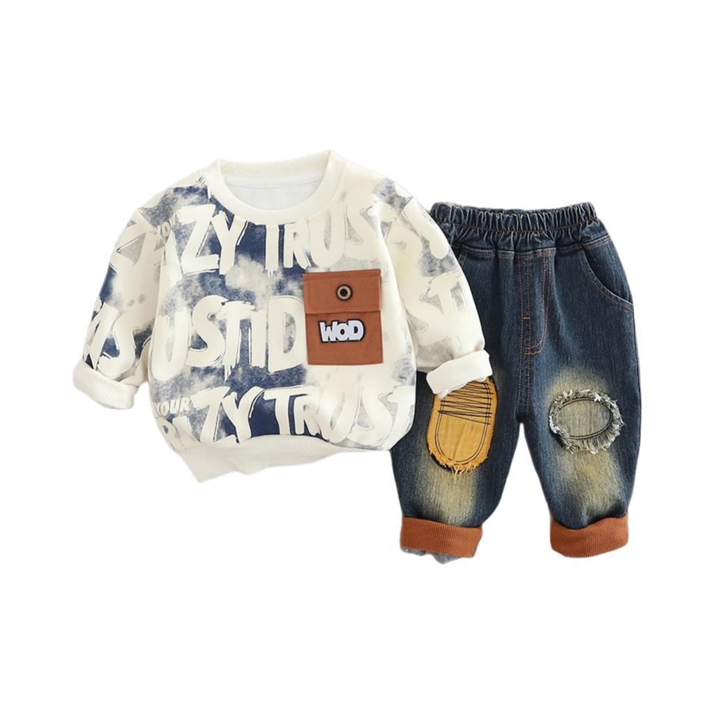 Детский повседневный комплект с длинным рукавом, удобные наряды для повседневной носки