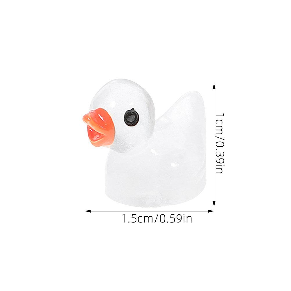 50Pcs Glow in The Dark Duck Resin Animal Statue Adorable Compact Desktop Decor for Home Office Garden Courtyard Resin Animal