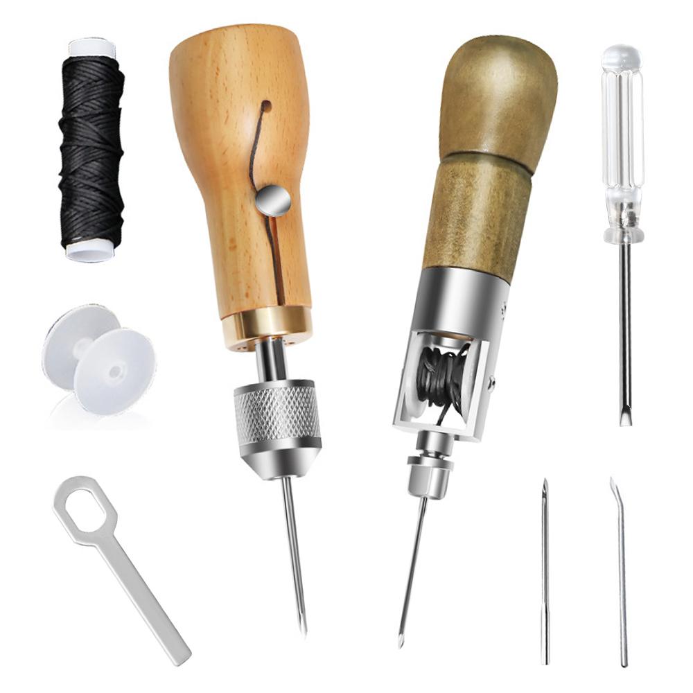 Полоски для сшивания ремней Набор для самостоятельного шитья кожи Шило для рукоделия Край кожи Вощеная нить Инструменты для ручного шитья Инструменты для ремонта холста для сапожника