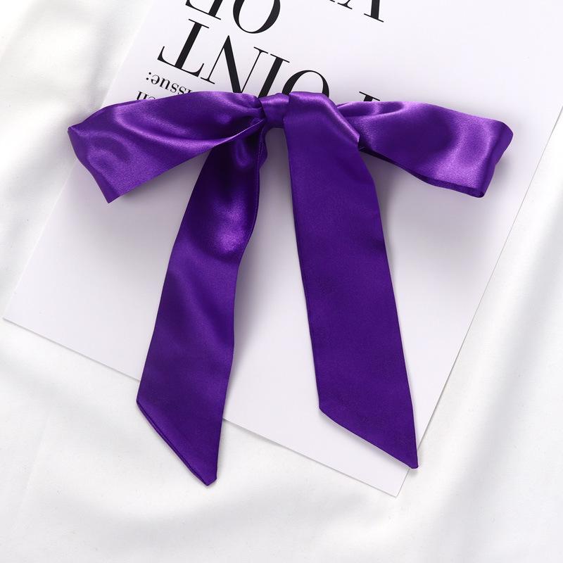 2024 Spring/Summer Women's Silk Scarf Headband: Thin, Narrow, Solid Color Ribbon for Ponytail, Bag, or Bow Tie Use