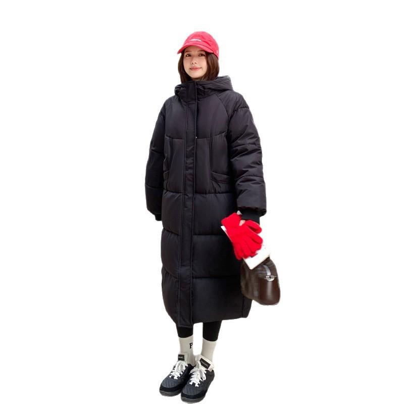 Winter new cotton-padded women's long down cotton-padded jacket thickened over the knee and ankle loose bread-padded jacket