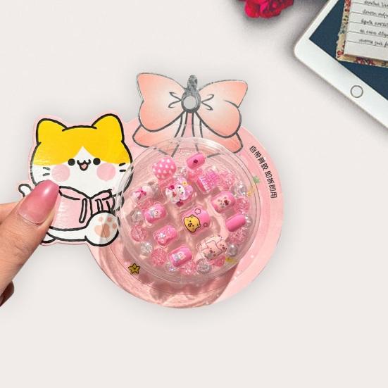 12 шт., накладные ногти, очаровательный мультяшный узор, яркий цвет, полное покрытие, декоративные накладные ногти, маникюрные советы