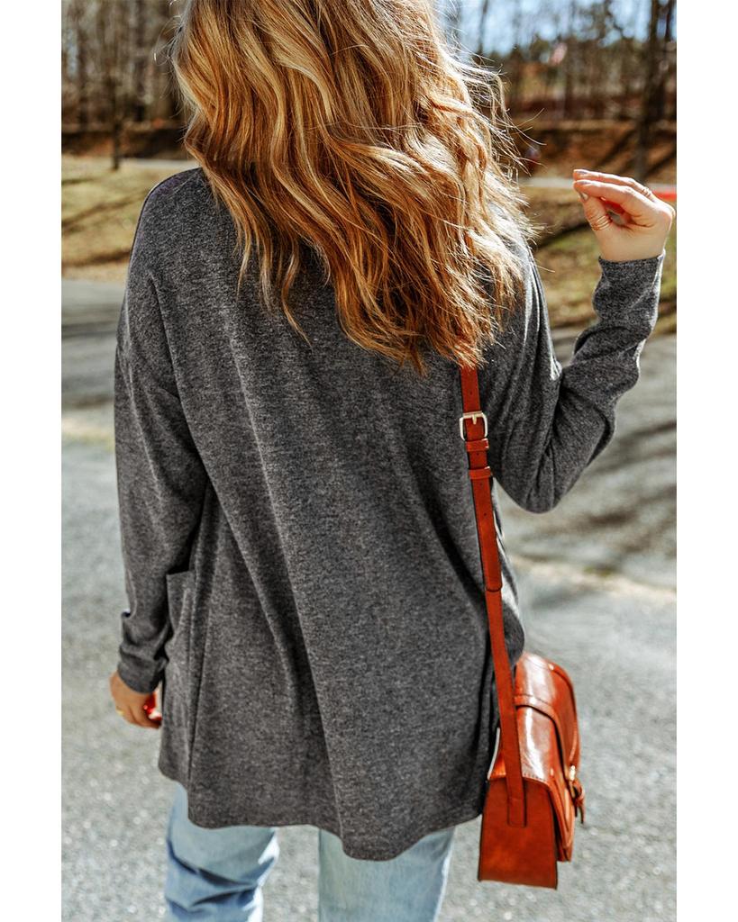 Azura Exchange Вязаный кардиган с пуговицами спереди и карманами