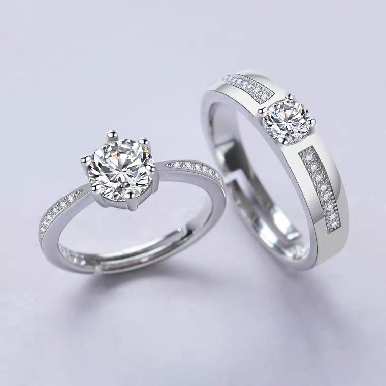 Модное обручальное кольцо с цирконом, кольцо для пары, женское, открывающееся в реальном времени, регулируемое для мужчин и женщин