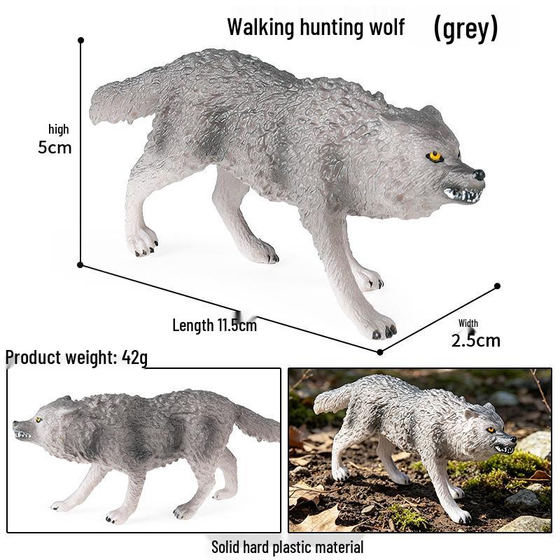 Cross-border Children's Solid Yellow Wolf & Gray Wolf Pup Ornamental Toys