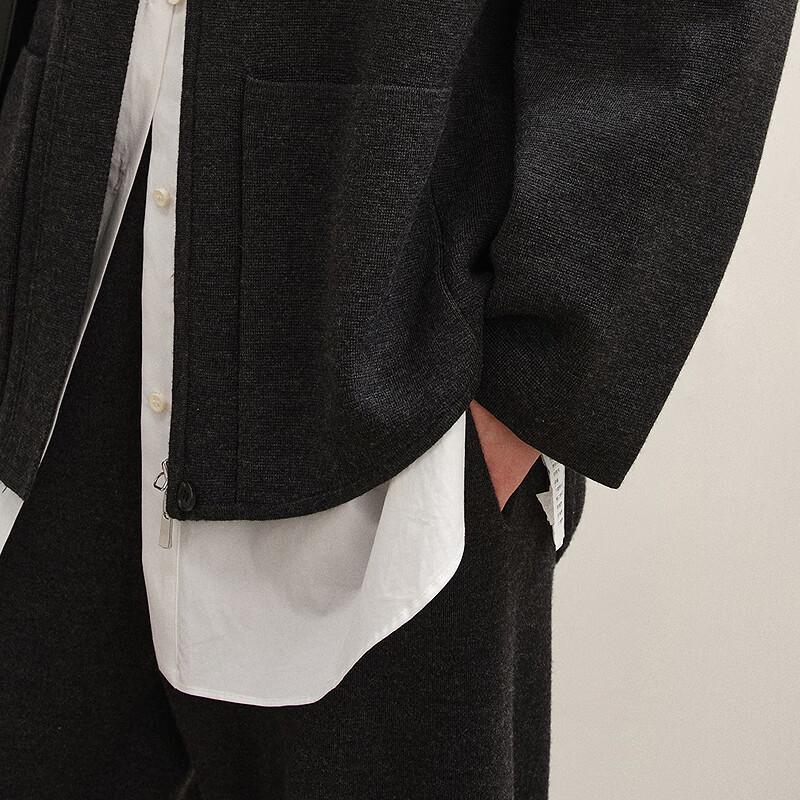 LESS 2025 Winter Collarless H-Line Mid-Length Cardigan