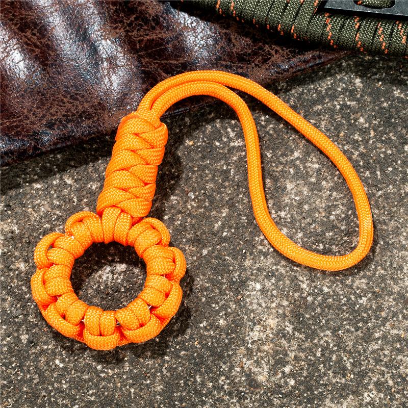 Multi-purpose String Buckle Stainless Steel Ring Super Strong Braided Rope Keychain Holder Outdoor Tools