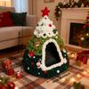 Handmade Christmas Tree House, Winter Warmth Indoor Bed with Random Decorations - No Included -Perfect Gift for S and Small Dogs