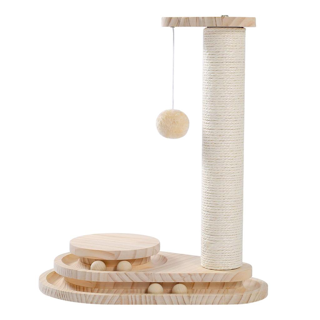 PAWZ Road Cat Toy, Scratching Pole, Cat Toy, Scratching Toy, Wooden Nail Polishing, Stationary, Includes Toy, Stable, Multiple Cats, Fall Prevention,