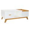 Table Basse Style Scandi Blanc - Marron Bois 120 Cm