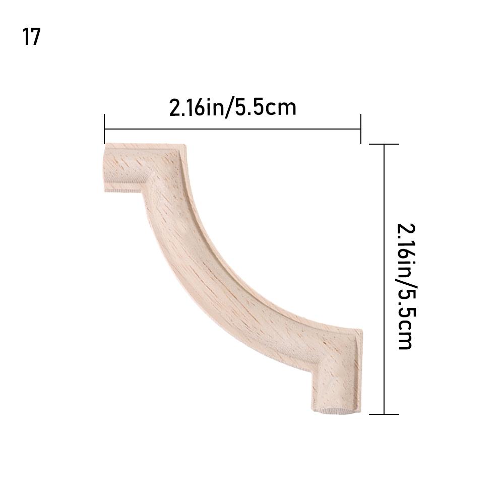 Oak Door Decor Crafts Corner Applique Onlay Decal Carved Wave Flower Decorative Wood Appliques