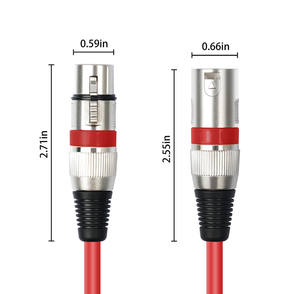 6/10Pcs XLR To XLR Microphone Cable Multi Colored 3-Pin Balanced Shielded XLR Cable for Mic Mixer Recording Studio Podcast