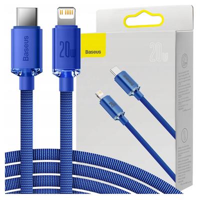 Кабель USB-C на Lightning Baseus Crystal Shine, 20 Вт, PD, 2 м (Синий)