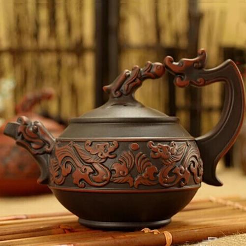 Исинский чайник (ручная резьба гроздь драконов) древний чайник для кунг-фу Объем 260 мл бесплатная доставка