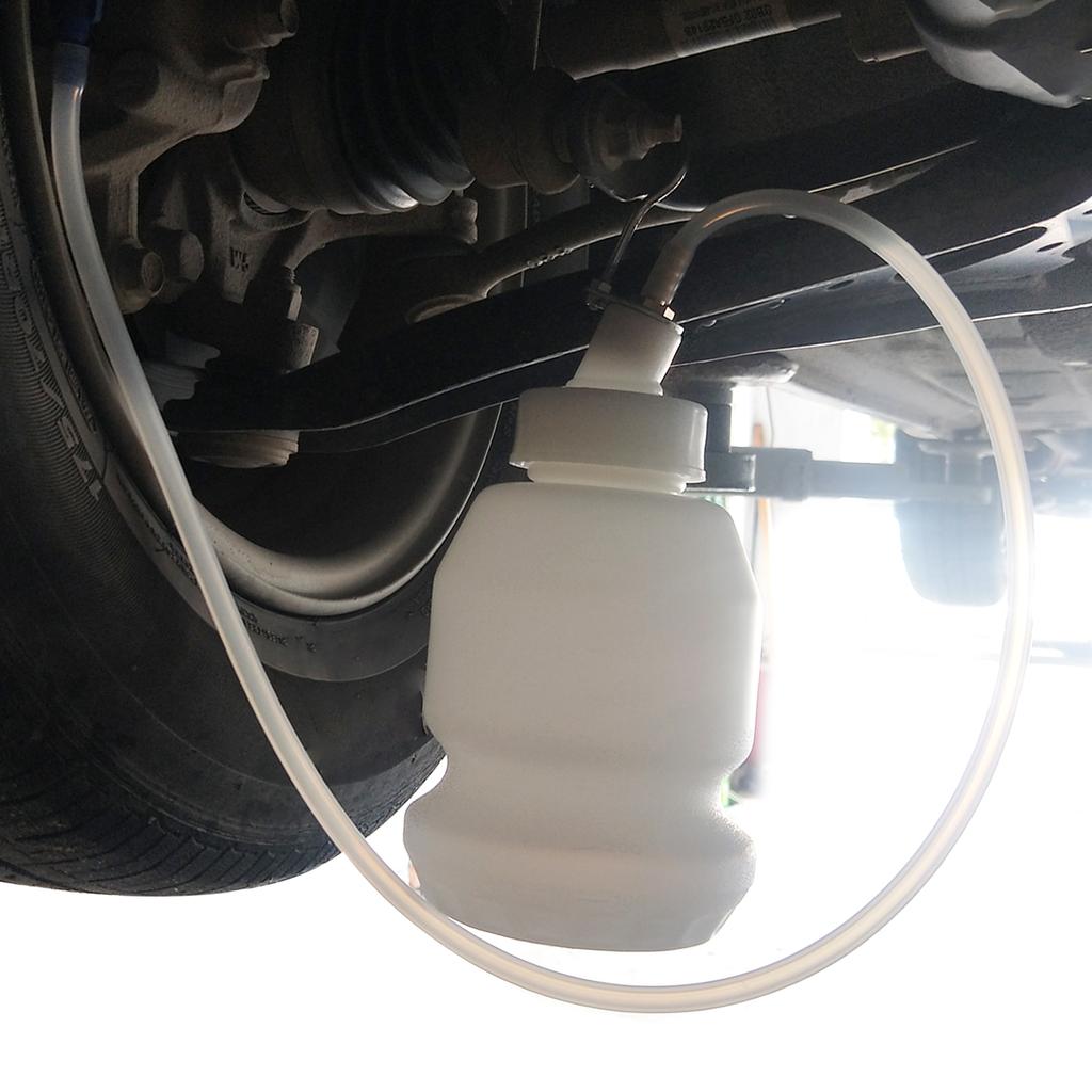 Бутылка для прокачки тормозов 1 л, автоэкстрактор тормозной жидкости с силиконовым крюком для подвешивания шланга, белый