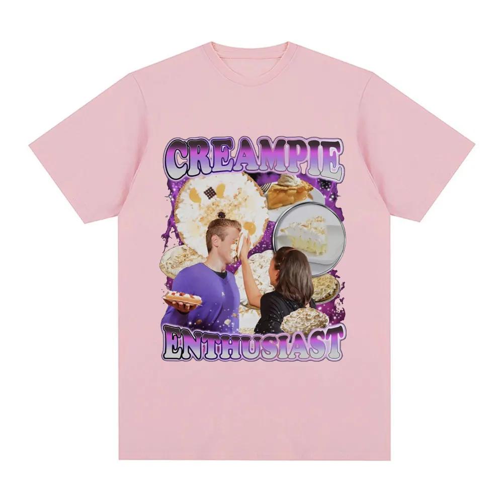 Футболка с графическим принтом Creampie Enthusist Meme Модная футболка Harajuku Retro с короткими рукавами Повседневная футболка большого размера