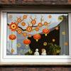 Da16001 New Year'S Theme Window Sticker Bronzing Lantern Flower Fireworks Creative Decoration Visual Static Glass Sticker