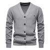 AIOPESON Mens New V Neck Button Up Cotton Cardigan Sweaters Casual Social Knit Sweater Cardigans for Men