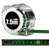 Черная флуоресцентная рулетка 5M/7.5M/10M Высокоточная утолщенная рулетка Износостойкая и устойчивая к падениям рулетка