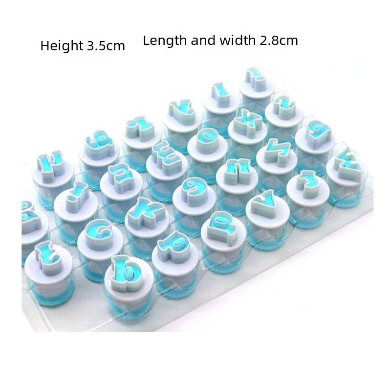 "Chou Kai 26-Piece Alphabet & Number Biscuit Mold Set for Fondant & Cake Decoration"