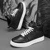 Men's High-top Sneakers High Quality Leather Casual Shoes Fashion High-top Skateboard Shoes Men Vulcanized Shoes Tenis Masculino