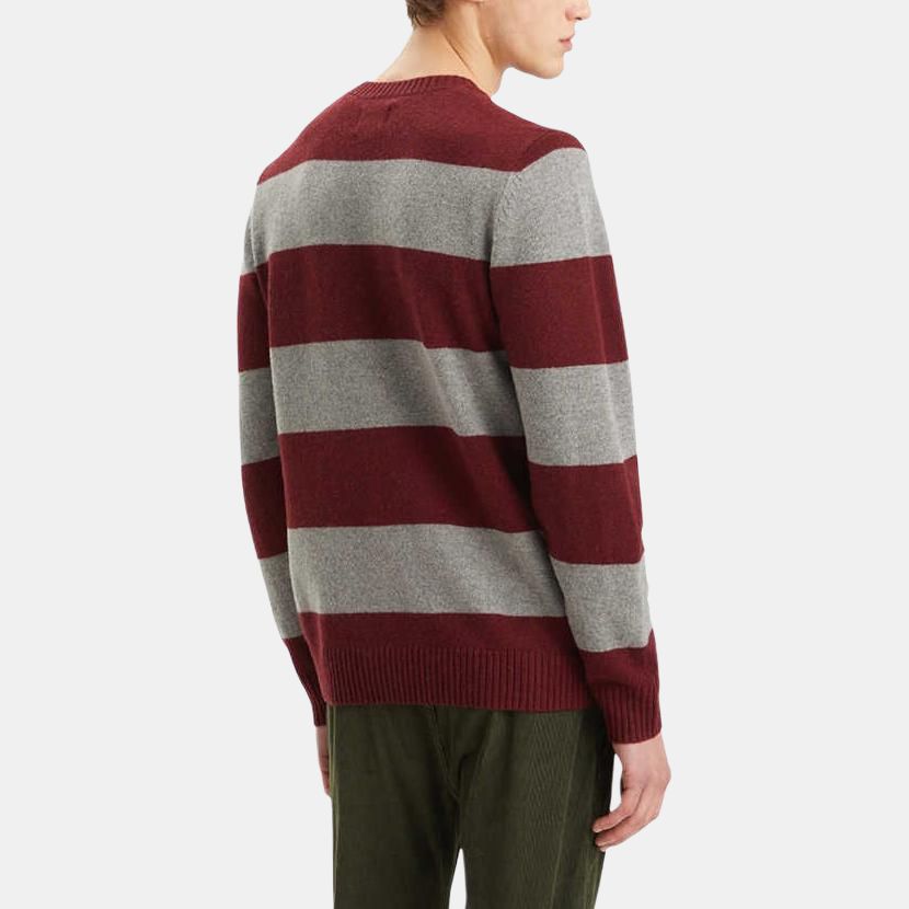 Levi's Sweater Men's Red Gray Stripes A4320-0017