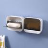 Wall Mounted Soap Holder Box With Lid Bathroom Soap Dish Without Drilling Soap Storage Rack Bathroom Accessories