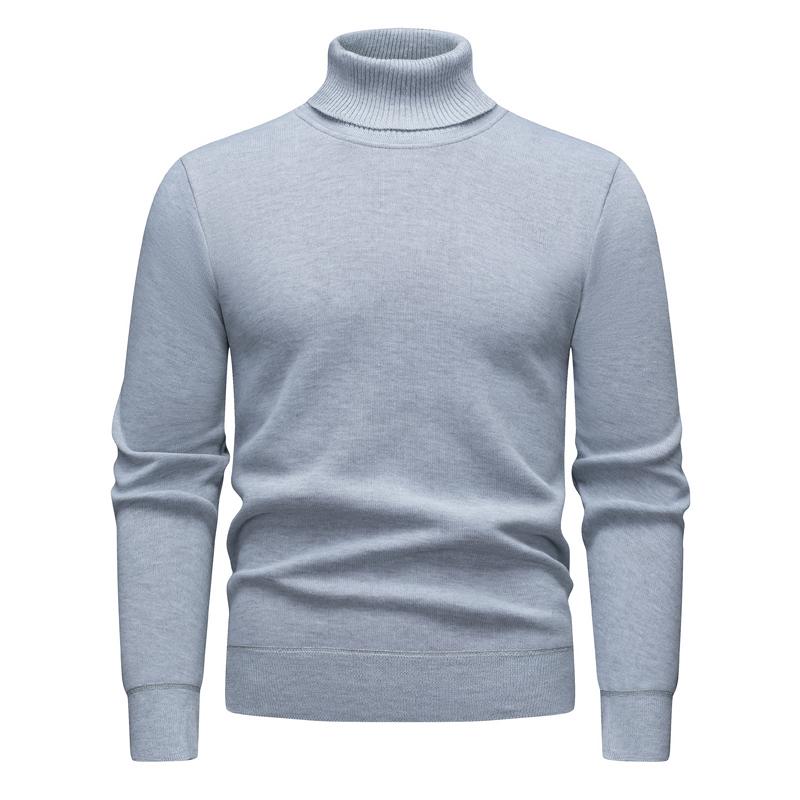 Mens Knitted Sweater Men's Autumn And Winter High Neck Casual Pullover Male Warm Knitting Shirt