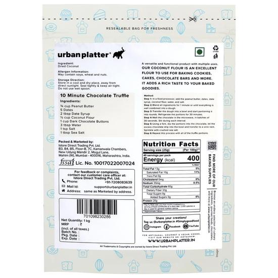 Urban Platter Coconut Flour, 1kg [Made with Coconuts from Tamil Nadu, Naturally Gluten-Free, Fiber-Rich, Paleo Friendly]