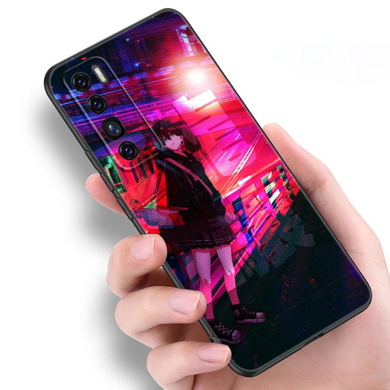 Мягкий чехол Vaporwave Glitch Anime для Huawei NOVA 8 9 Pro 8i 7i 7SE Y60 5T Mate 40 30 20 10 Lite Honor 50 30 Premium Pro Plus 30S