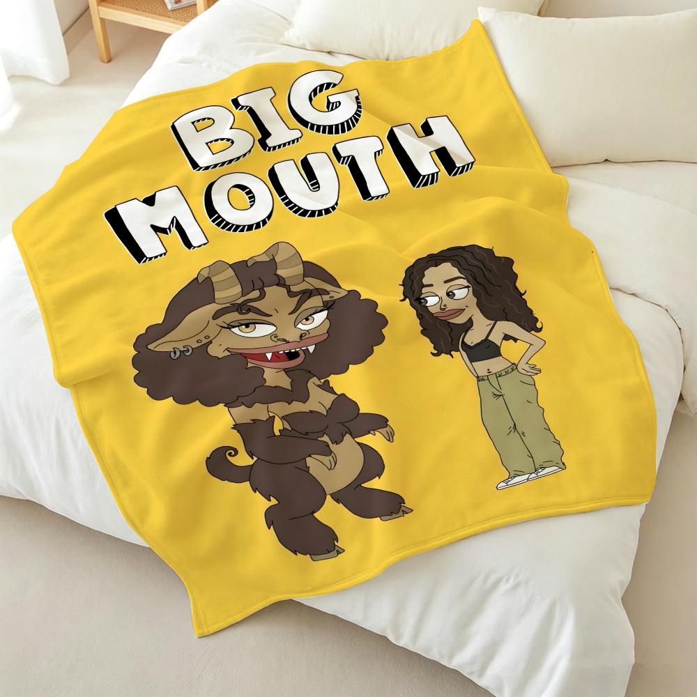 Movie B Big M Mouth Throw Soft Warm Flannel Fleece Throw Blanket for Sofa Bed Travel Home