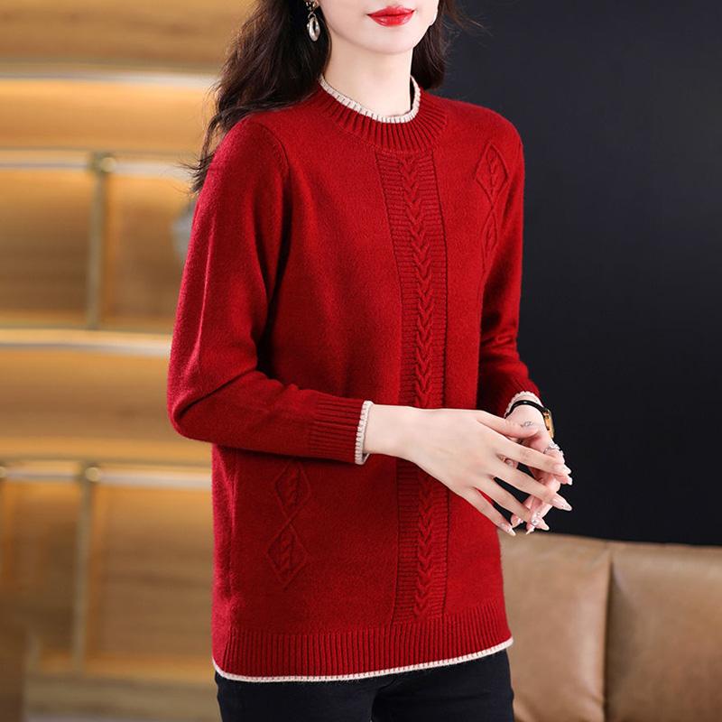 Свитер для женщин осень зима утолщенный пуловер свитер теплый вязаный свитер длинный рукав короткий облегающий джемпер большой размер свитер топы