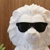 3D-печатная фигурка льва Забавная крутая статуэтка льва в солнцезащитных очках Коллекционный настольный орнамент для дома офиса Декор executive стола