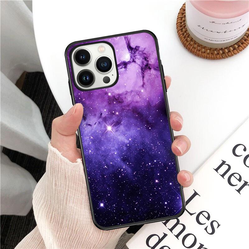 Blue Purple Pink Space Night Sky Phone Case For Iphone 14 13 12 11 Pro Max Case For Iphone 14 13 Pro XS MAX X XR Case