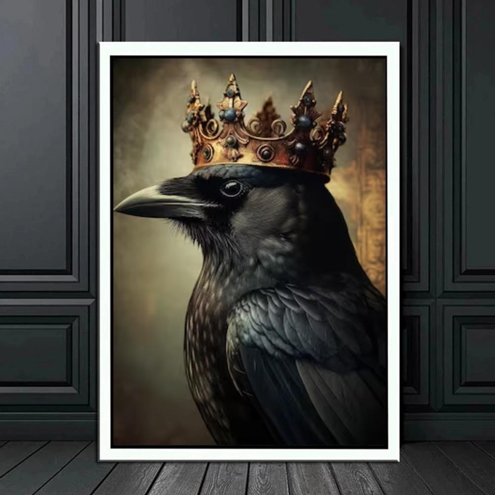 Dark Academy Art Wall Poster Victoria Crow Witch Ghost Halloween Background Decoration Gothic Image Printing Canvas Painting