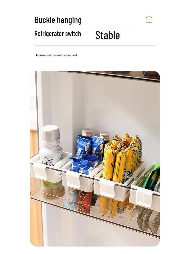 Retractable Fridge Door Organizer: Multi-Use Seasoning Divider & Anti-Tip Shelf