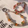 Advanced Luminous Crystal Persimmon Phone Chain Bag Key Pendant Hanging Rope Handheld Wrist Short Chain