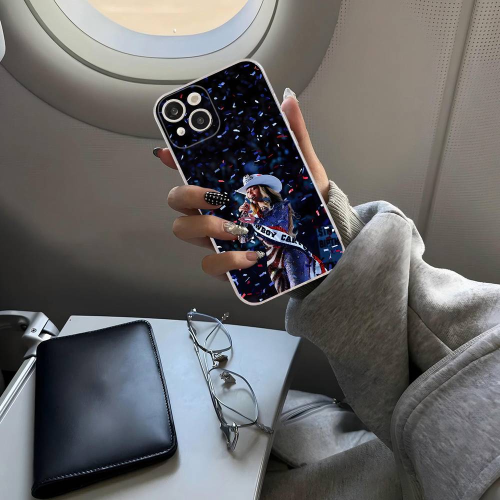 B-Beyonce Hot Singer Transparent TPU Phone Case For IPhone 17 11 12 13 14 15 16 Pro Max 16 Plus Cover