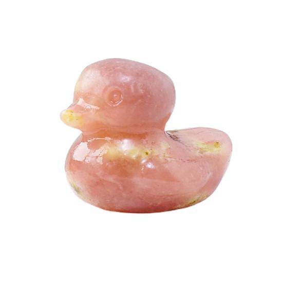 Милый орнамент в виде утки из натурального камня, положительная энергия исцеления, красочная маленькая вырезанная вручную утка, фигурка животного, статуя, украшение для рабочего стола, день рождения
