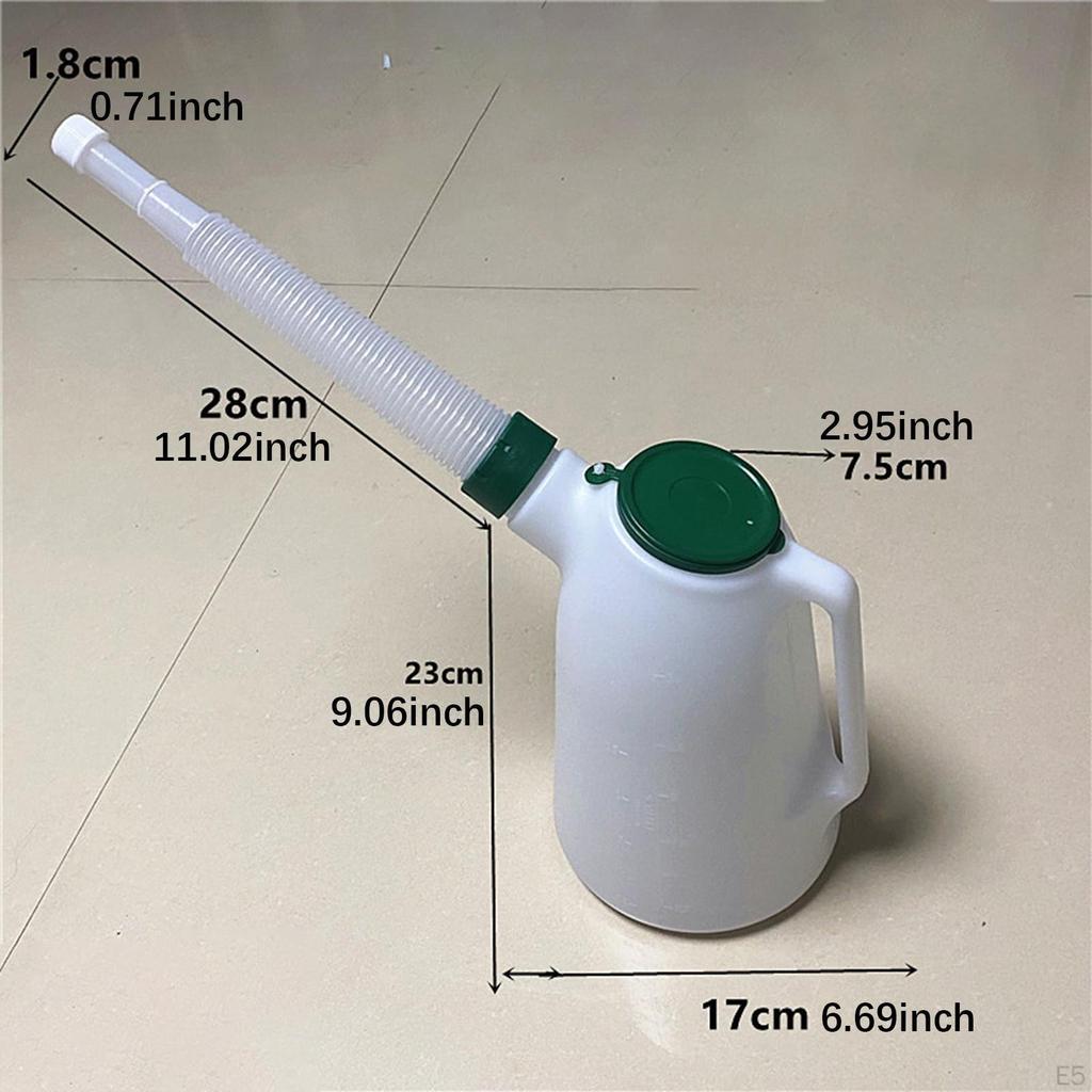 Oil Jug with Long Spout Dispenser Leakproof Practical Sturdy Lid Measuring for