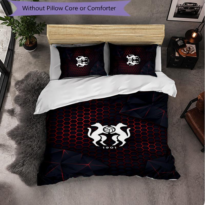 Stade Rennais FC Themed Bedding 3Pcs Duvet Cover Set Decorative Bed Linen For Teen Room Home Decoration