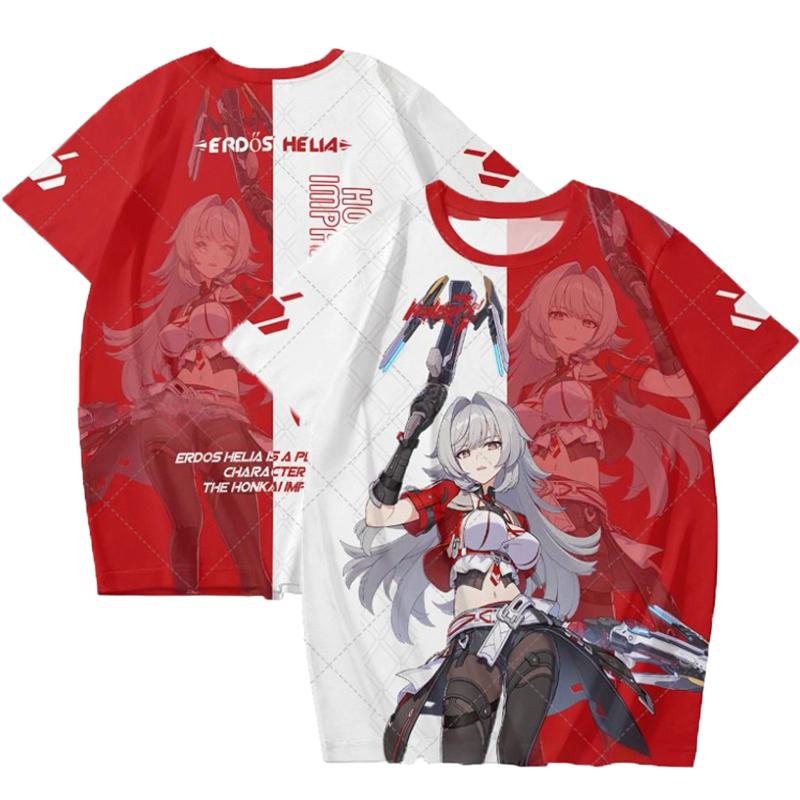Theresa Honkai Impact 3 Role Playing T-Shirt 3D Kiana Kaslana Print Kid Anime Tee Summer Men Women Harajuku Short Sleeve Y2k Top