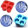 Durable 4-cup Ice Cube Shot Silicone Shooters Glass Freeze Molds Tray For Parties