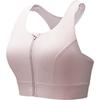 Training Series Solid Color Slim Fit Front Zipper Sports Bra Women Underwear Healing-Pink 962447101-1