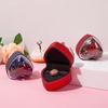 Composite Paper Ring Display Case Acrylic Jewelry Organizer Portable Heart Ring Box  Wedding