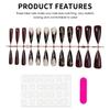 Leopard Print Press on Nails 24Pcs Long Stiletto Acrylic Artificial Nail Tips for Women Girls