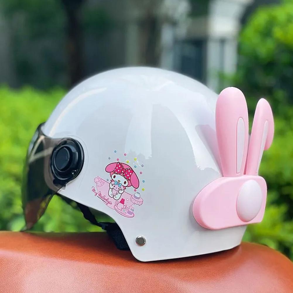 2 шт. украшения для шлема мотоцикла, шлем для электрического велосипеда, кроличьи уши, красочные наклейки для украшения шлема мотоцикла и велосипеда, аксессуар #468952