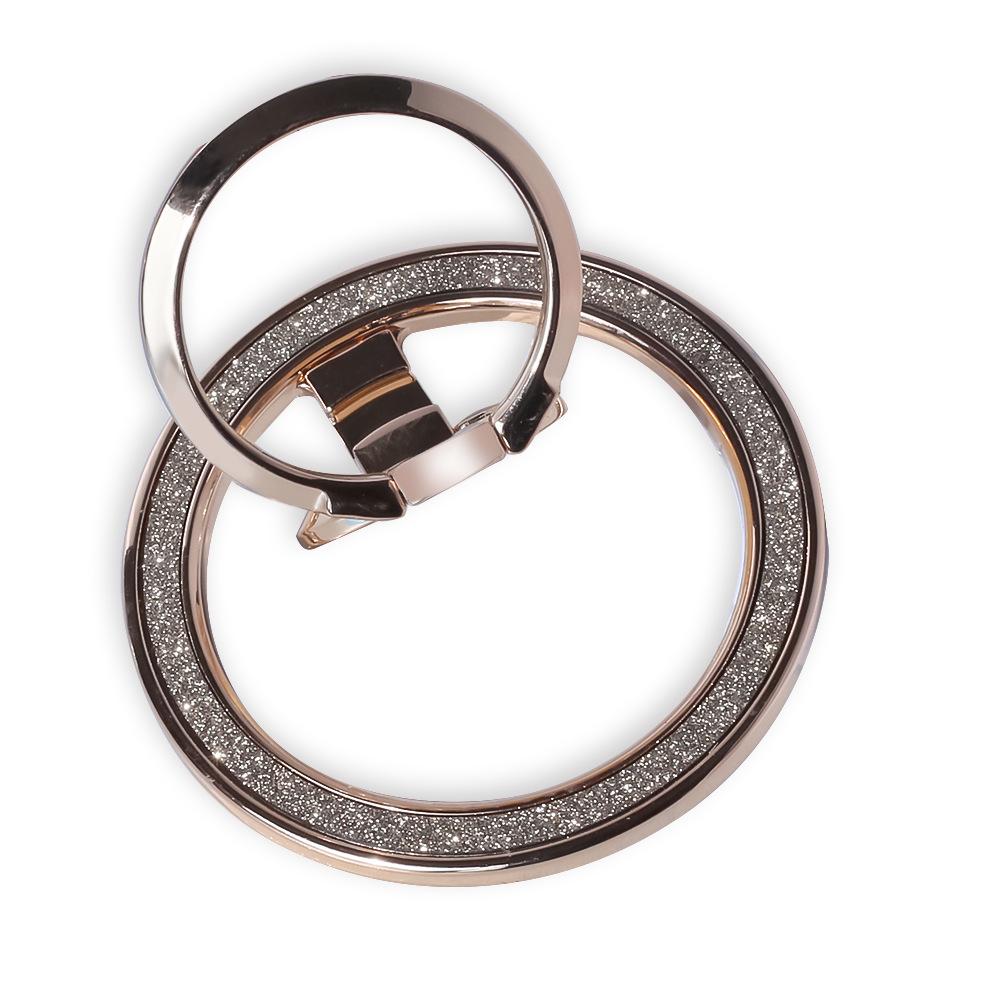 Магнитный держатель-кольцо для телефона MagSafe, подставка - Двойное кольцо, блестящий сплав цинка, настольная подставка