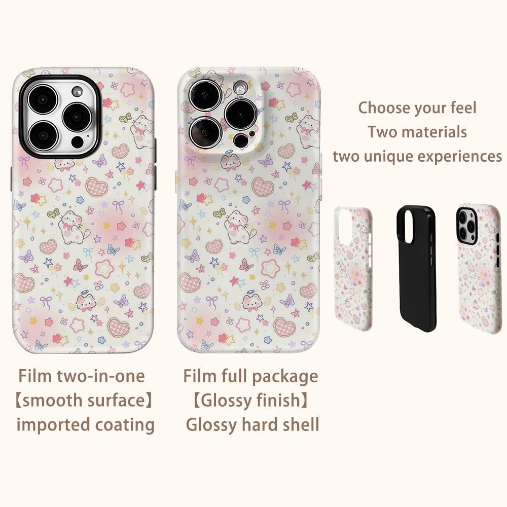 Ангельский Котенок ПастельДля Магнитного Чехла для Телефона для IPhone 17 16 15 14 13 Pro Max Plus Одиночный Двойной Слой Прочный Чехол