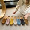 Fashion New Retro Solid Color Flat Bottom Women's Shoes Ladies Slides Fashion Suede Slippers Mules Casual Cozy Female Sandals